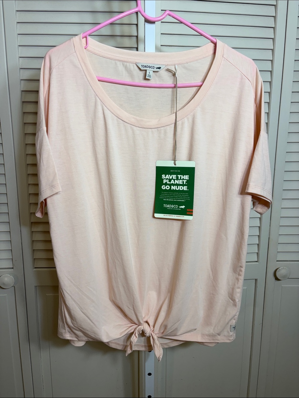 NWT Toad & Co Women's Swifty Tie T-Shirt in Spanish Villa Large